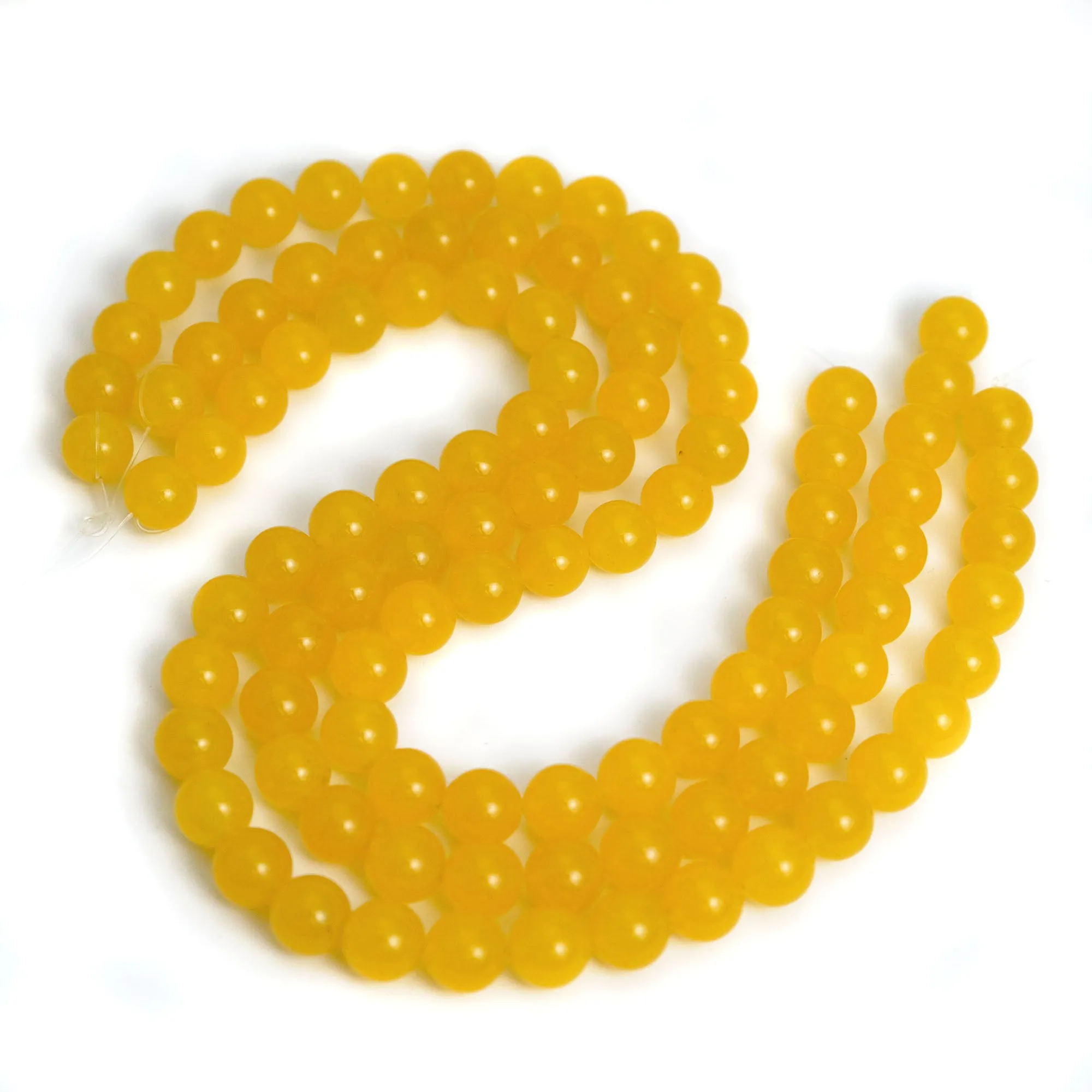 Jade Yellow 12mm Smooth Rounds Strand