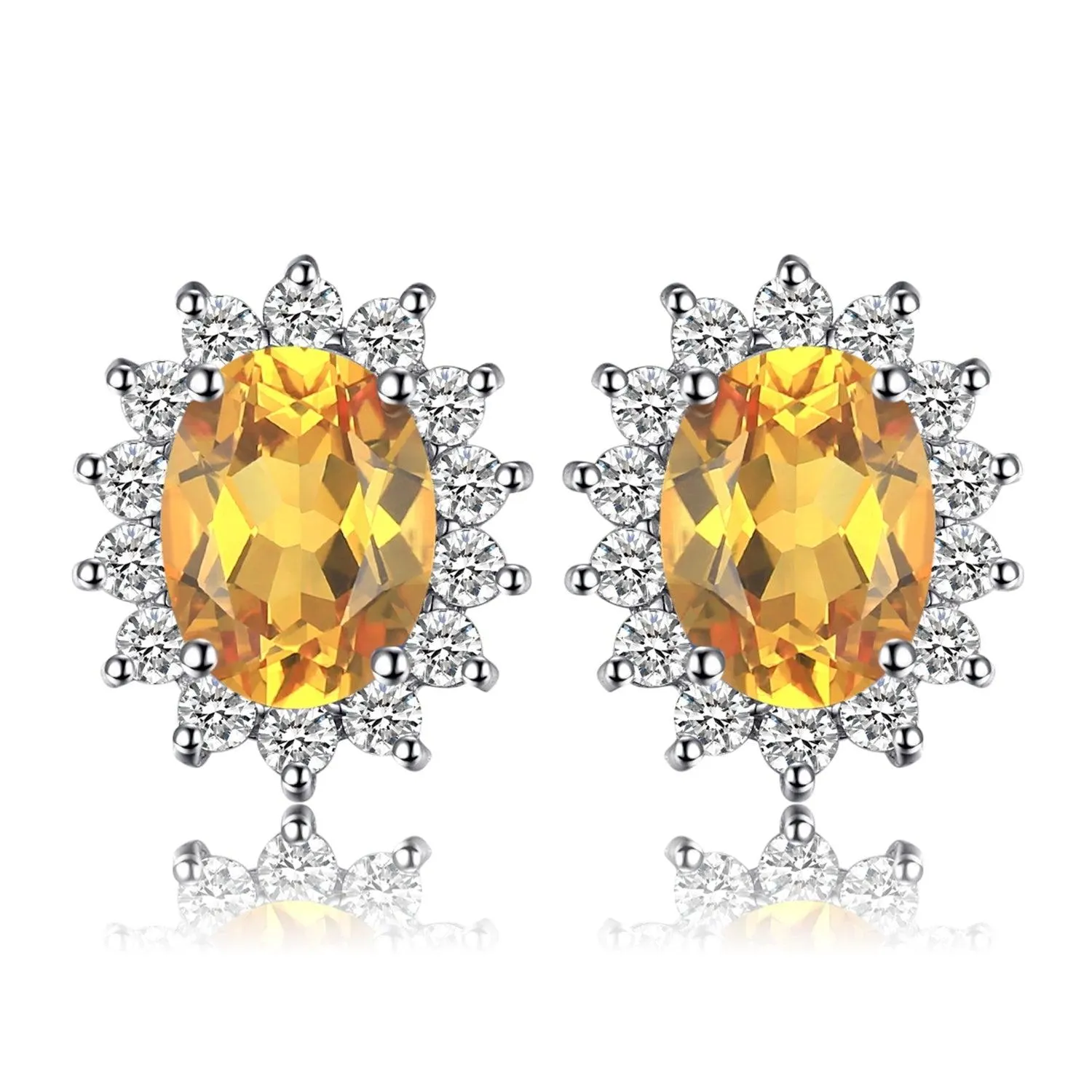 JPECJ258 Stud Earrings Charm Jewelry - Created Sapphire Ruby 925 Sterling Silver