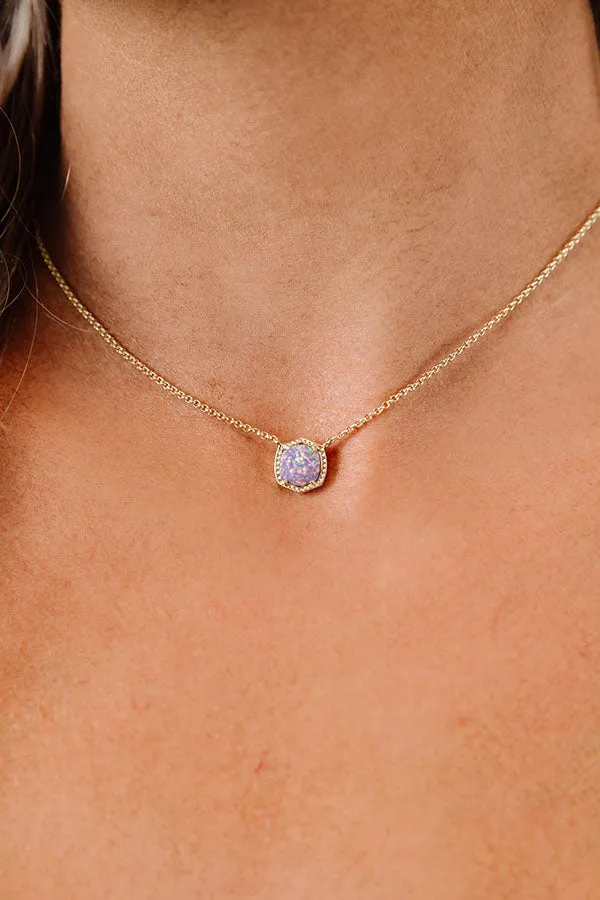 Kendra Scott Davie Gold Pendant Necklace in Lavender Kyocera Opal