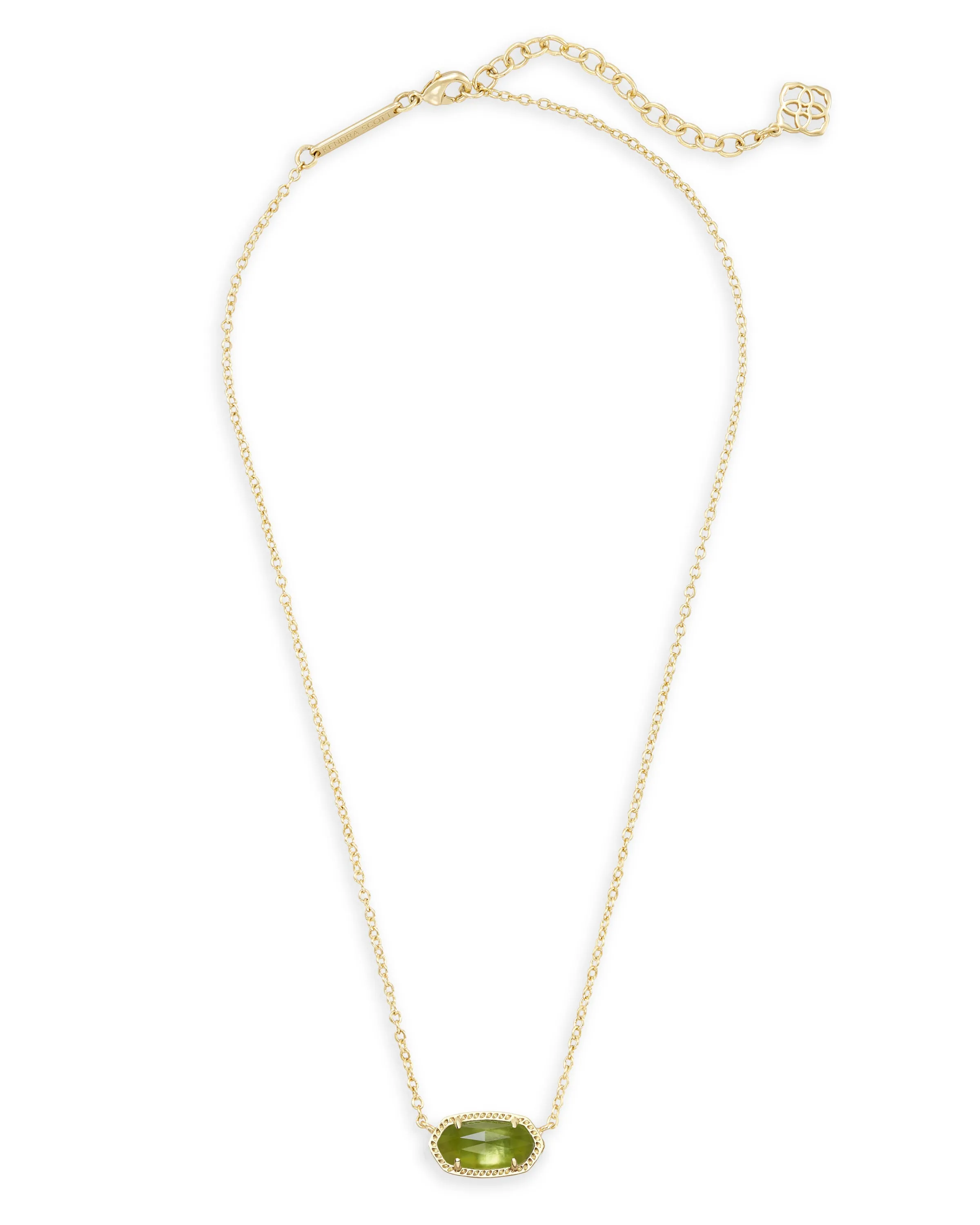 Kendra Scott Elisa Gold Pendant Necklace in Peridot Illusion