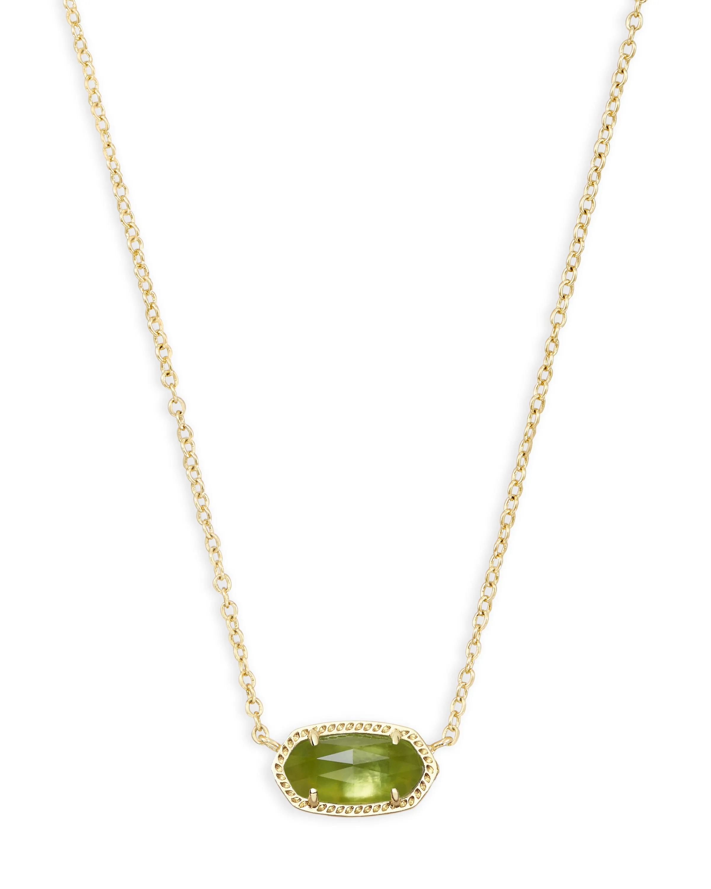 Kendra Scott Elisa Gold Pendant Necklace in Peridot Illusion