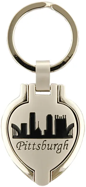 KRPG09 Key Ring Pewter Locket Pittsburgh