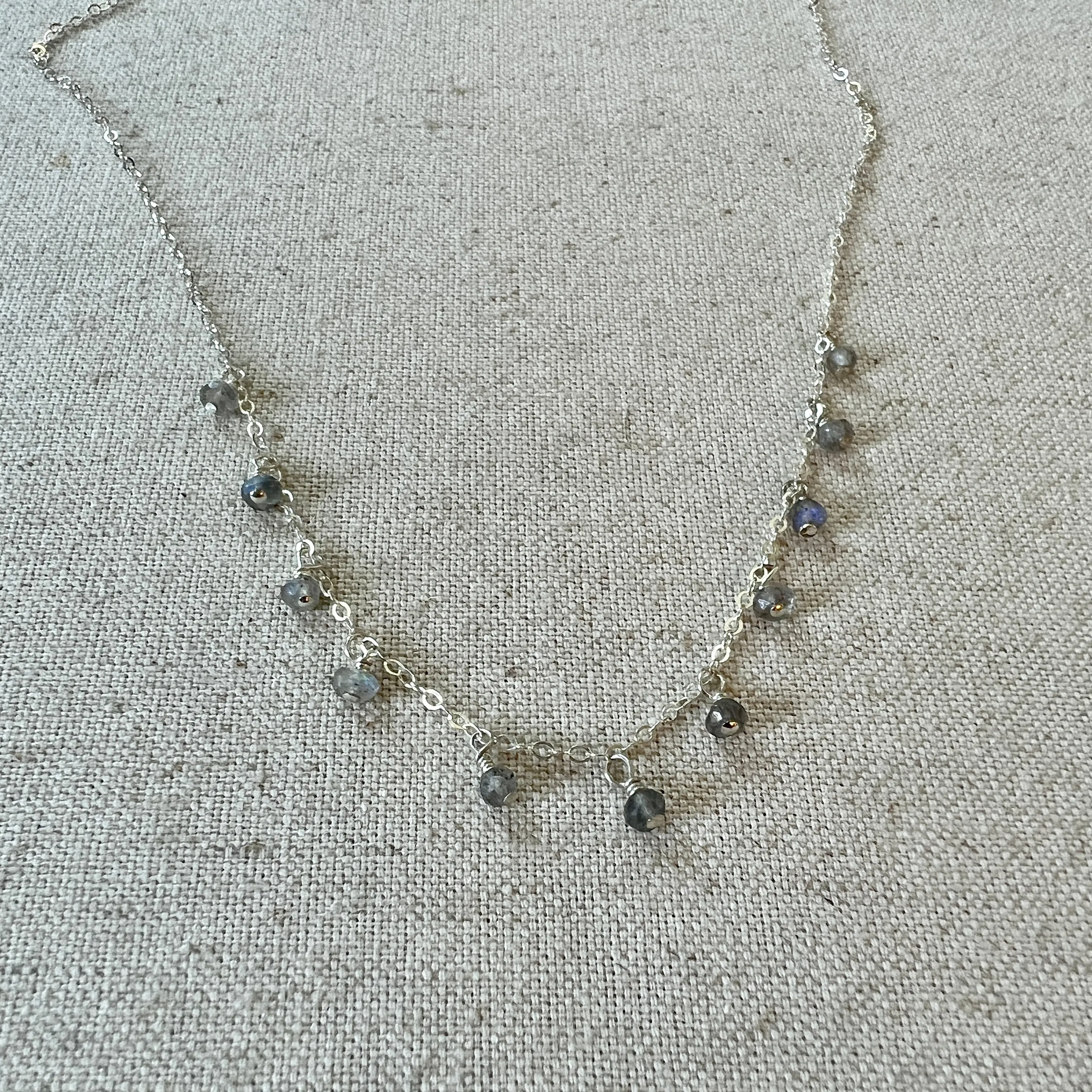 Labradorite Droplet Necklace