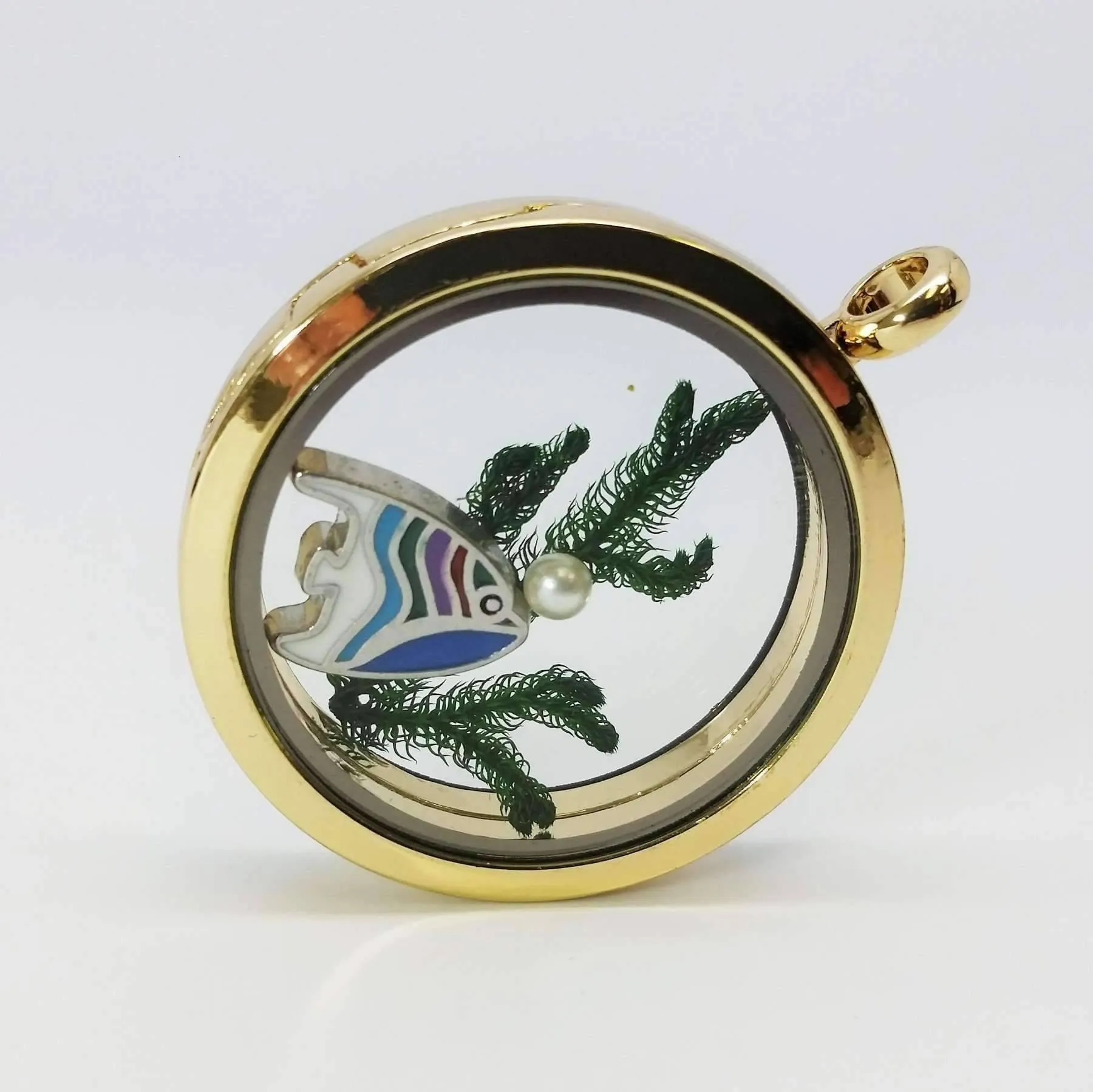 Large Gold Under The Sea Charm Locket For A Necklace