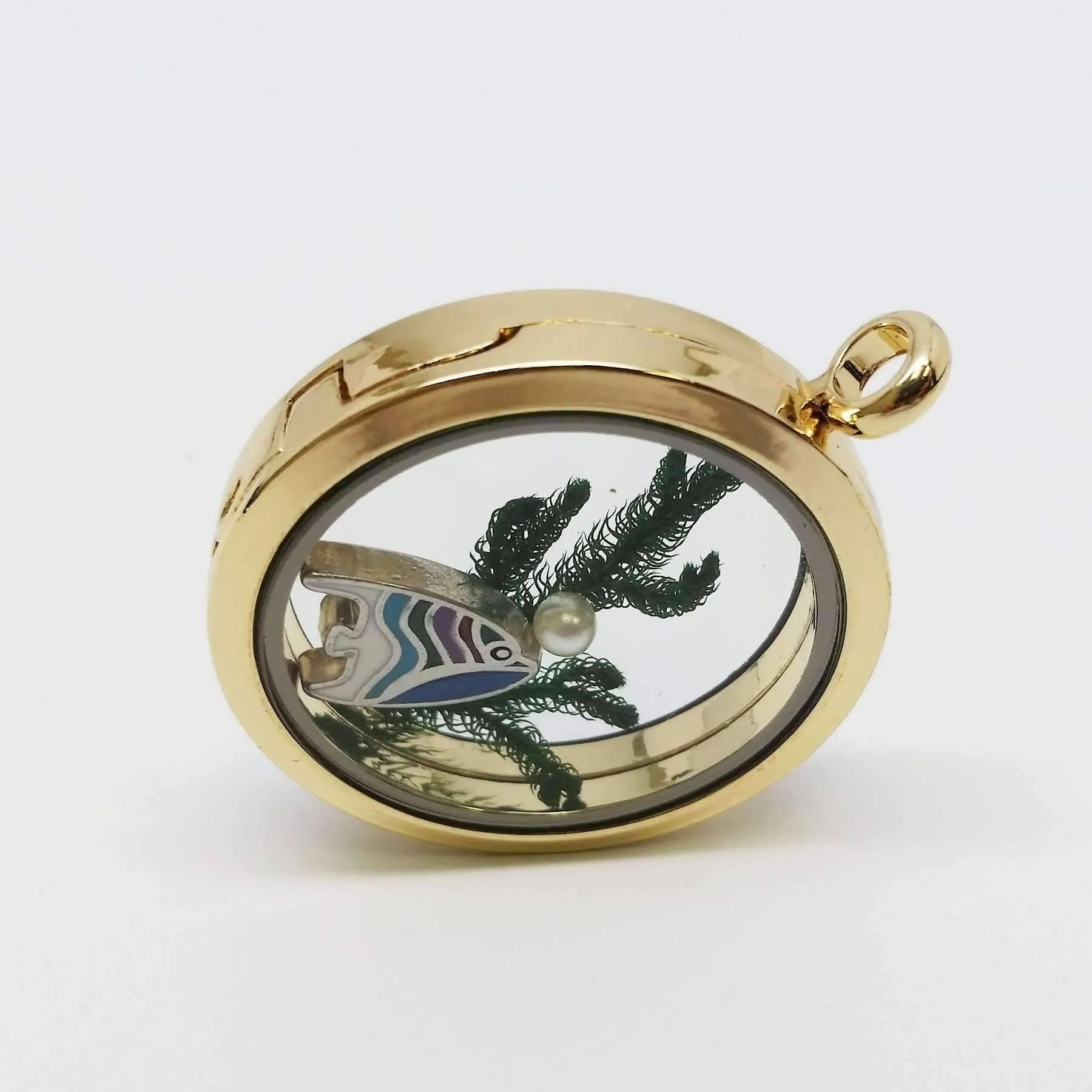 Large Gold Under The Sea Charm Locket For A Necklace