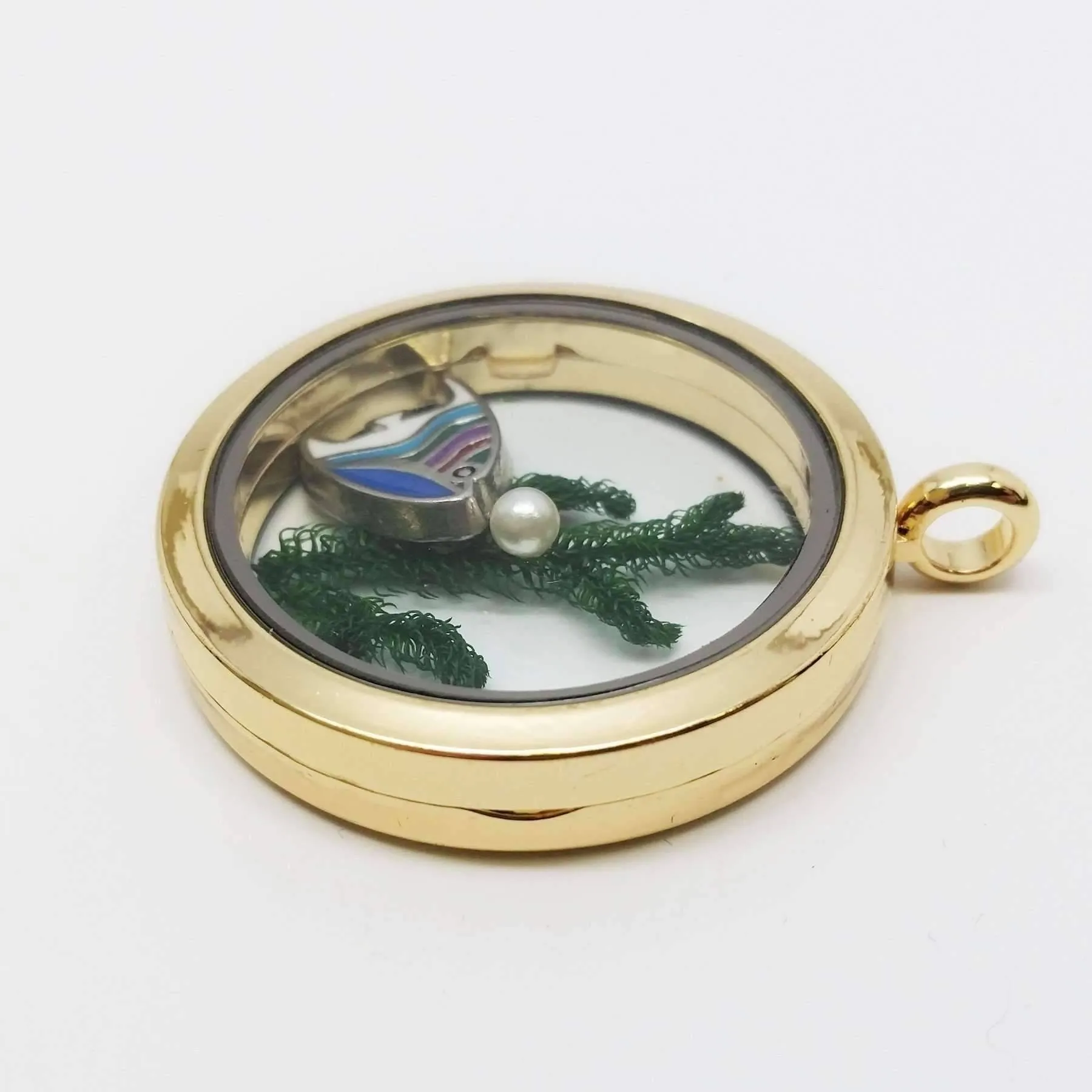Large Gold Under The Sea Charm Locket For A Necklace