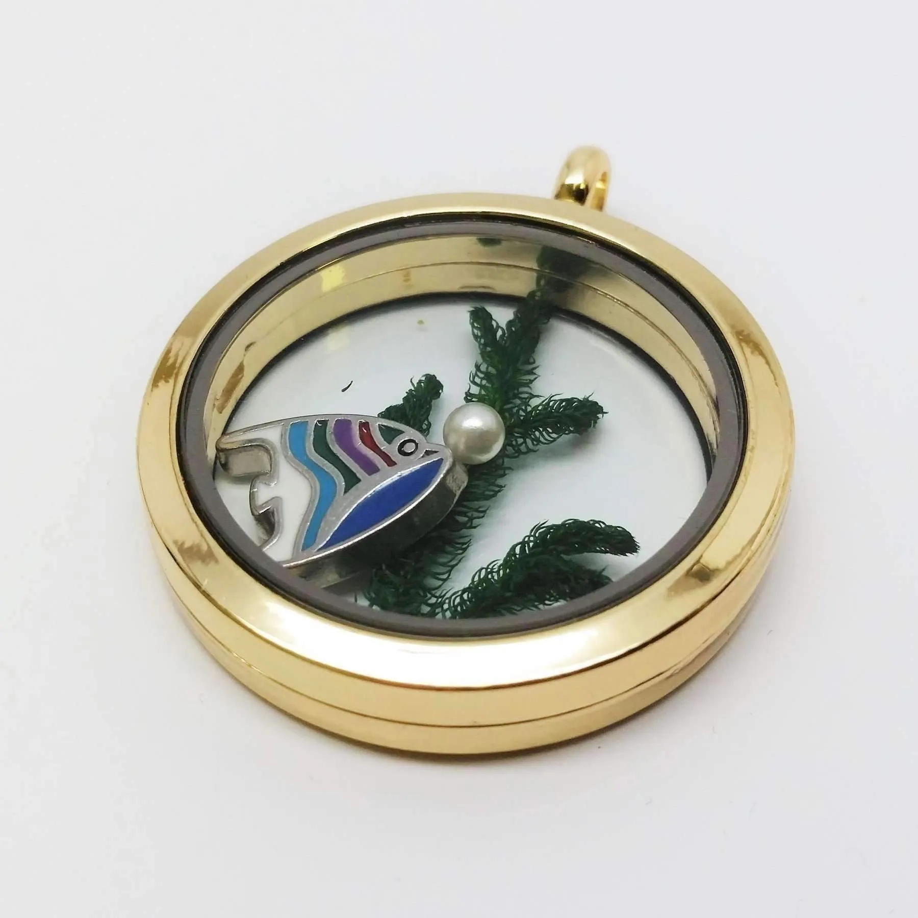 Large Gold Under The Sea Charm Locket For A Necklace