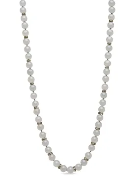 Lavender Jade and Diamond Beaded Necklace