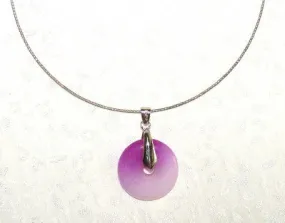 Lavender Jade "Bi" Symbol of Heaven Necklace