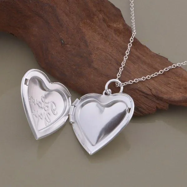 LightningStore Silver I Love You Locket Necklace With Engraving