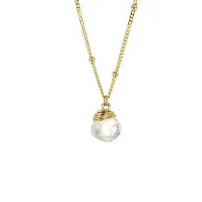 Lotus Vermeil Clear Quartz Trinket Necklace