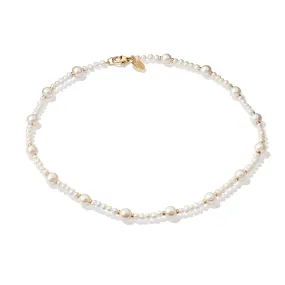 Lucia Necklace Yellow Gold - Pearl