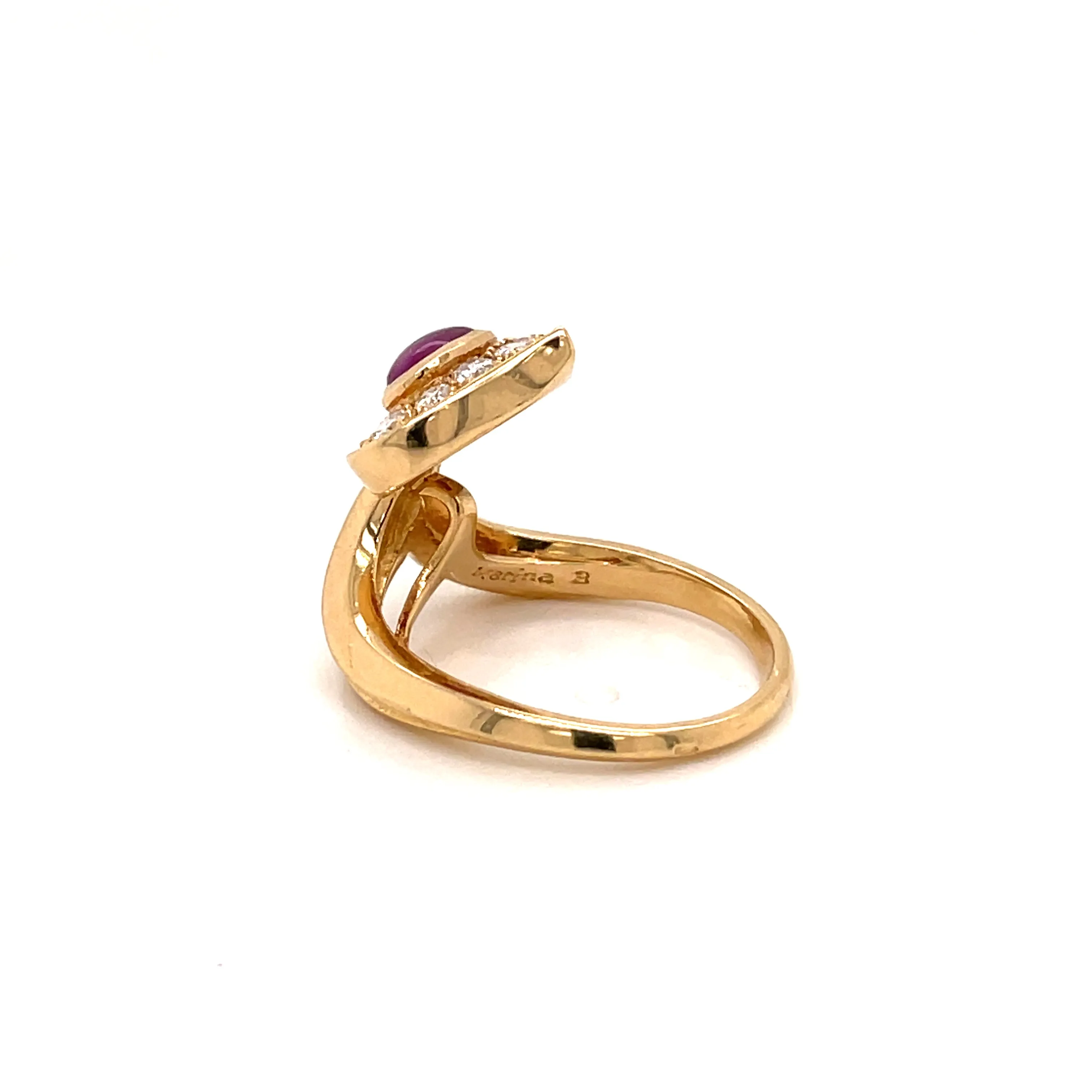 Marina B Ruby Pavé Diamond Gold Ring