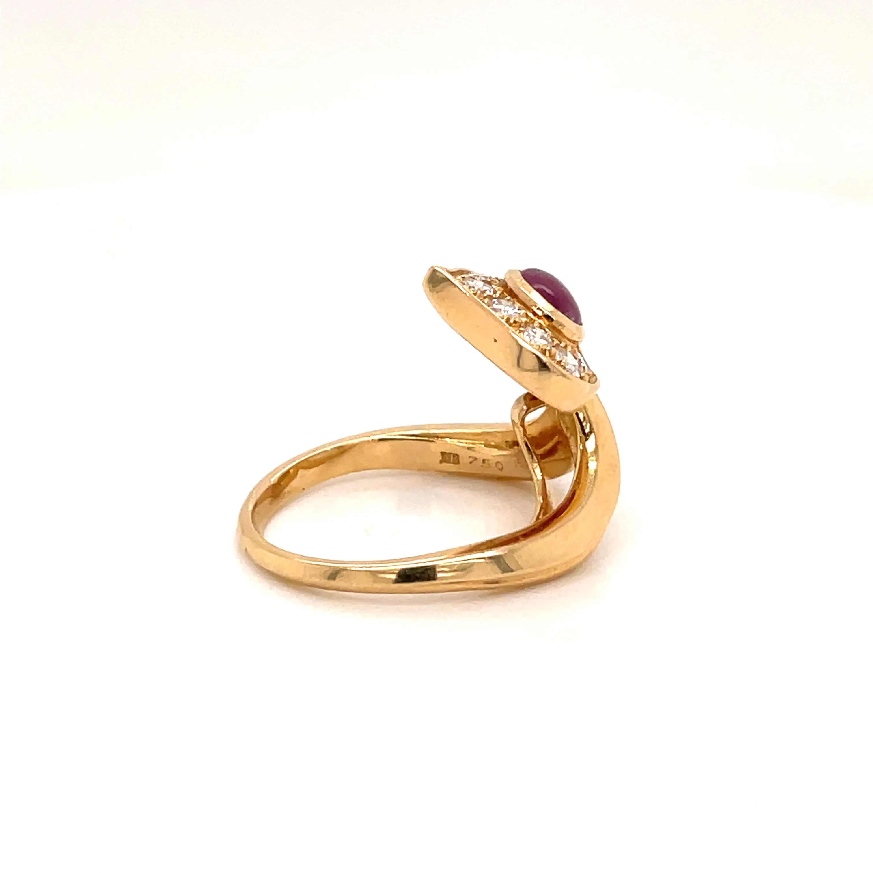 Marina B Ruby Pavé Diamond Gold Ring