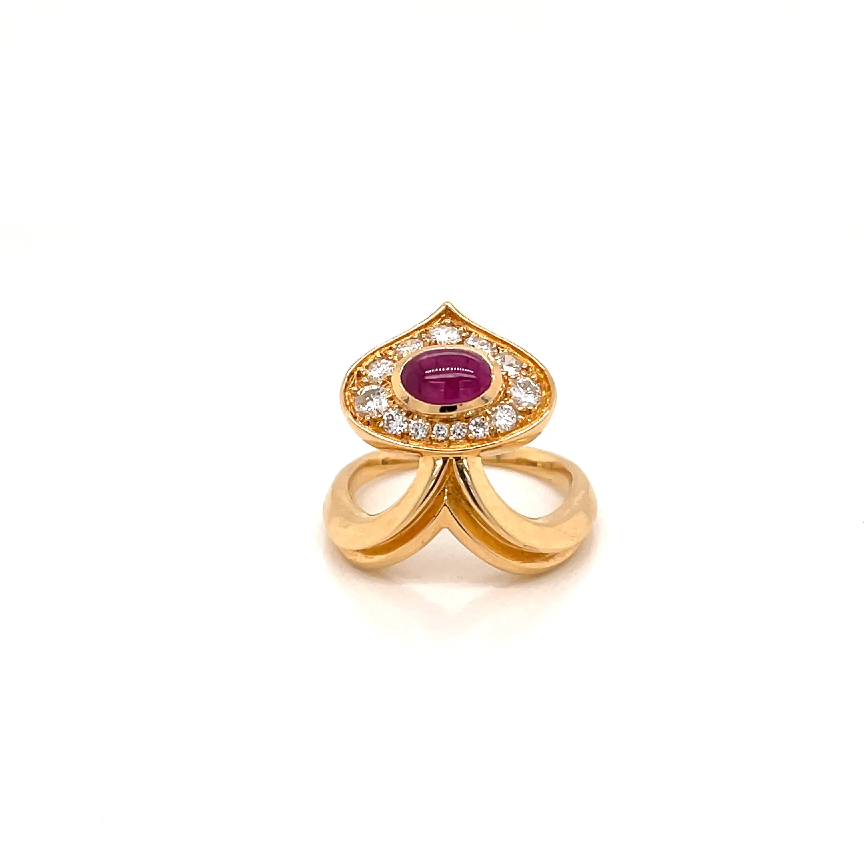 Marina B Ruby Pavé Diamond Gold Ring