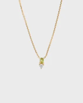Micro Sand Diamond Peridot Necklace