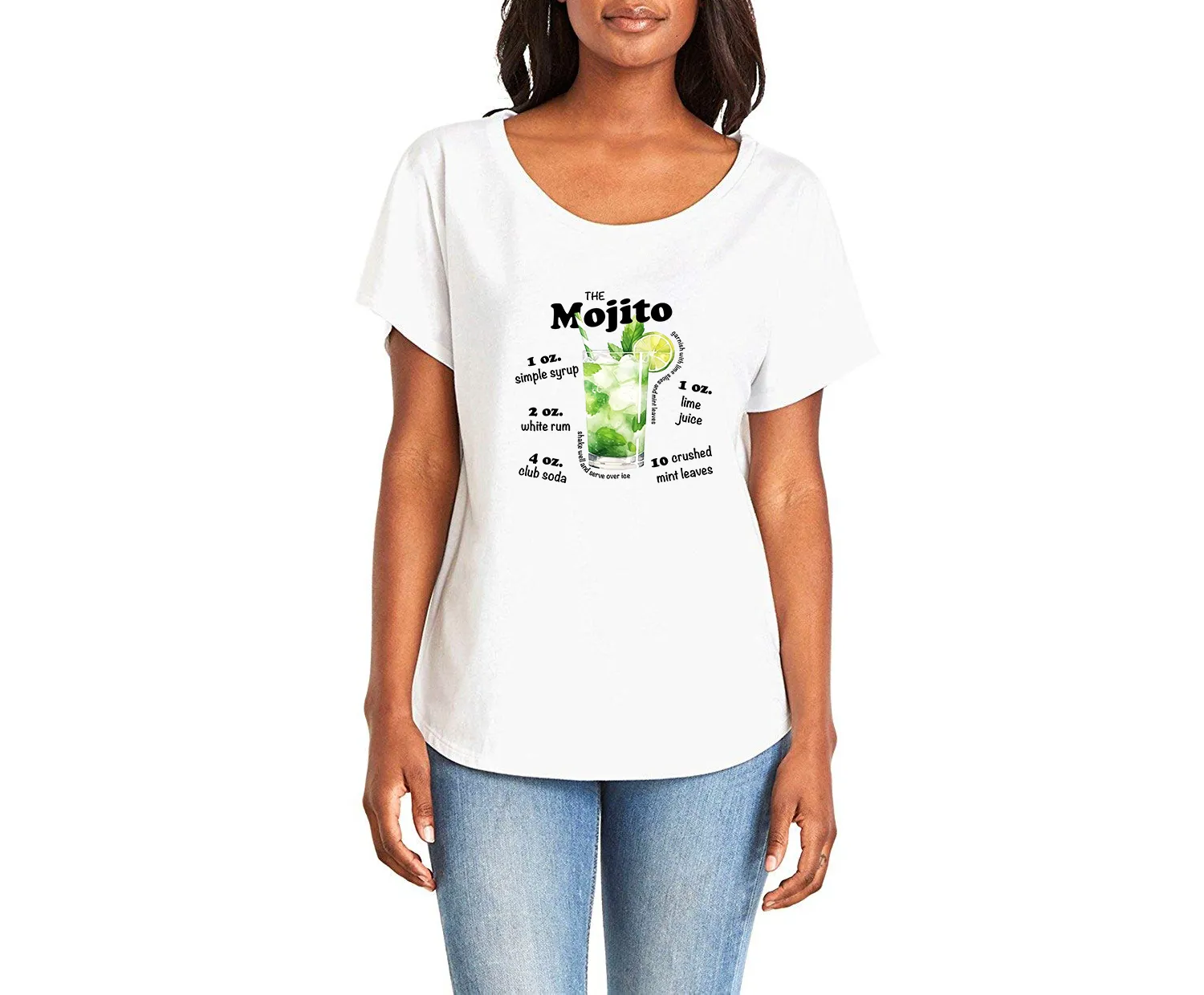 Mojito Recipe Ladies Tee Shirt - White