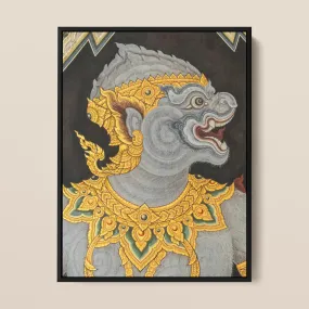 Monkey See Too - Traditional Thai Fresco Art Framed Canvas