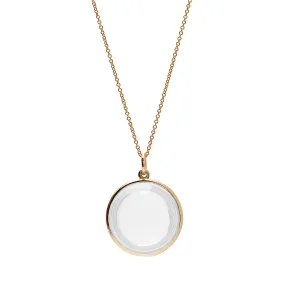 Moon Quartz Disc Pendant Necklace