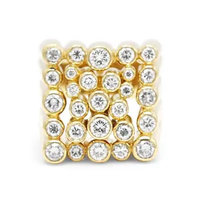 Multi Diamond Set Abstract Design Ring in 18ct Yellow Gold
