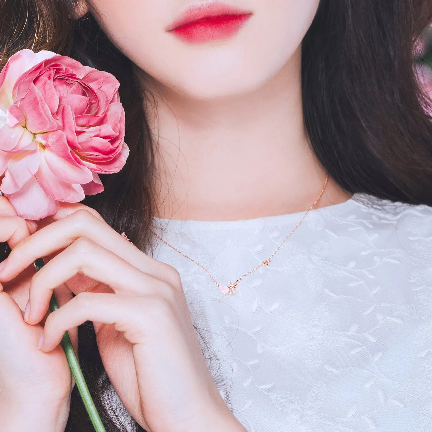 MUSE Necklace (rose quartz)