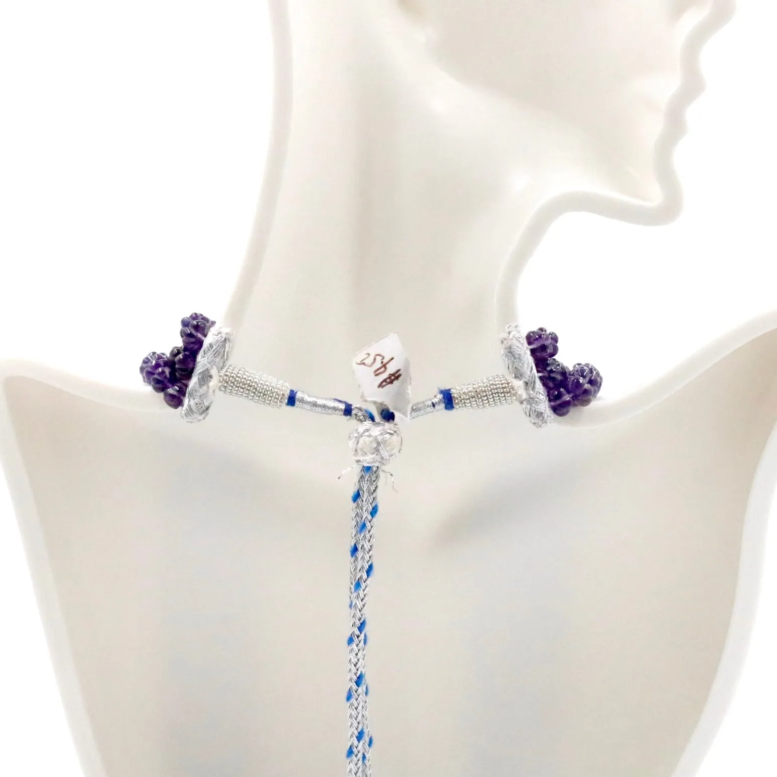 Natural Amethyst Pumpkin Shaped Beaded Necklace Amethyst Pumpkin Necklace Purple Gemstone Beaded Necklace SKU 6142704