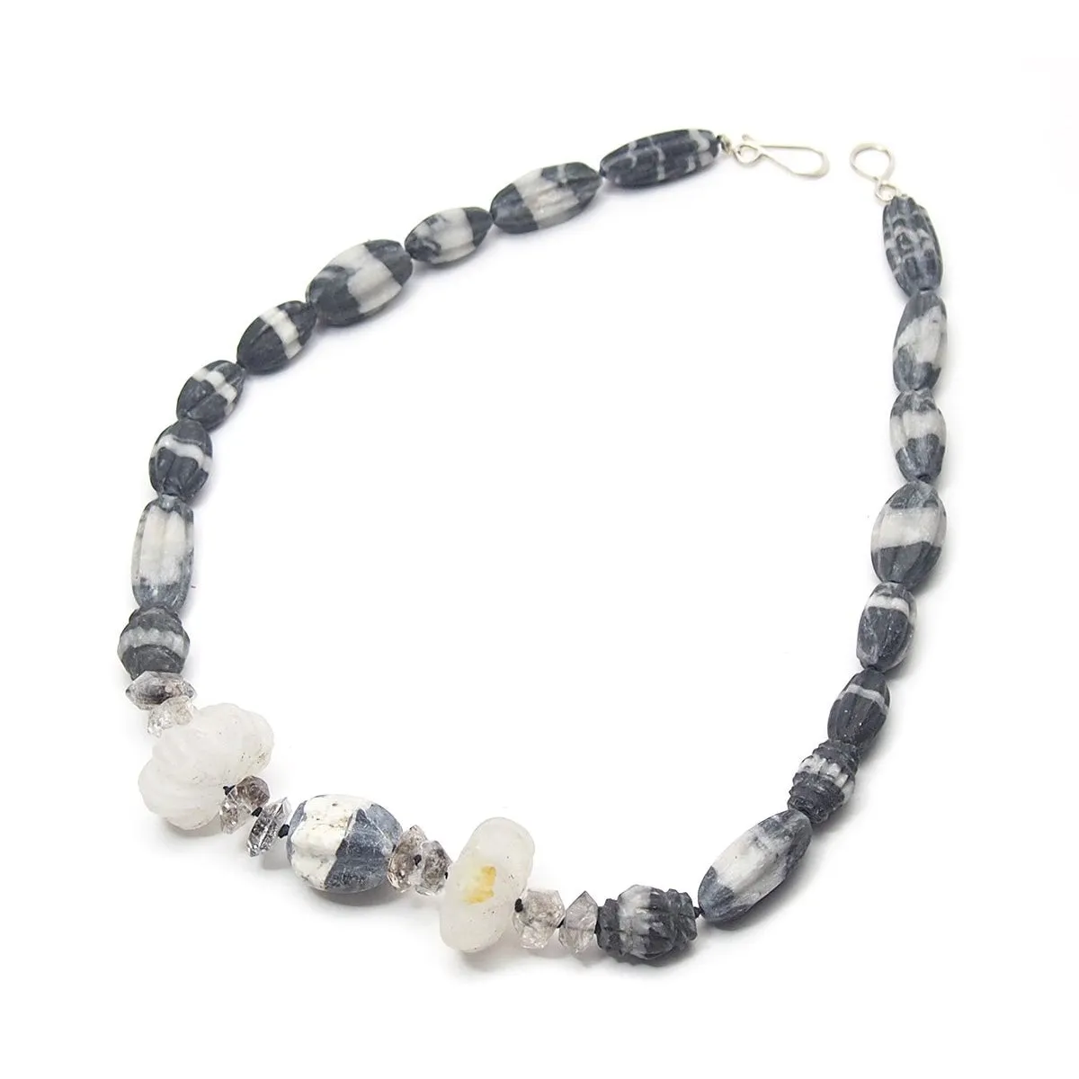 Natural Marble Dzi Style Bead Necklace, C
