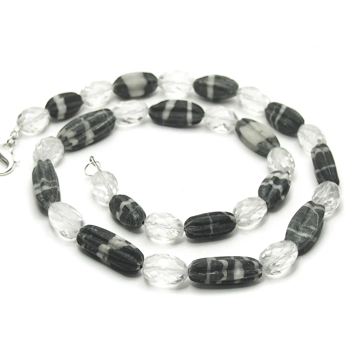 Natural Marble Dzi Style Bead Necklace, C