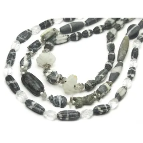 Natural Marble Dzi Style Bead Necklace, C