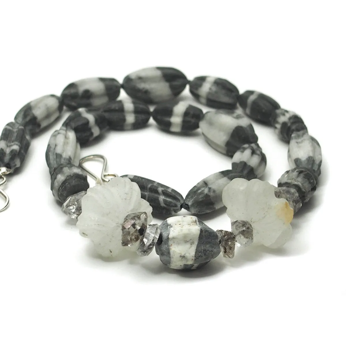 Natural Marble Dzi Style Bead Necklace, C