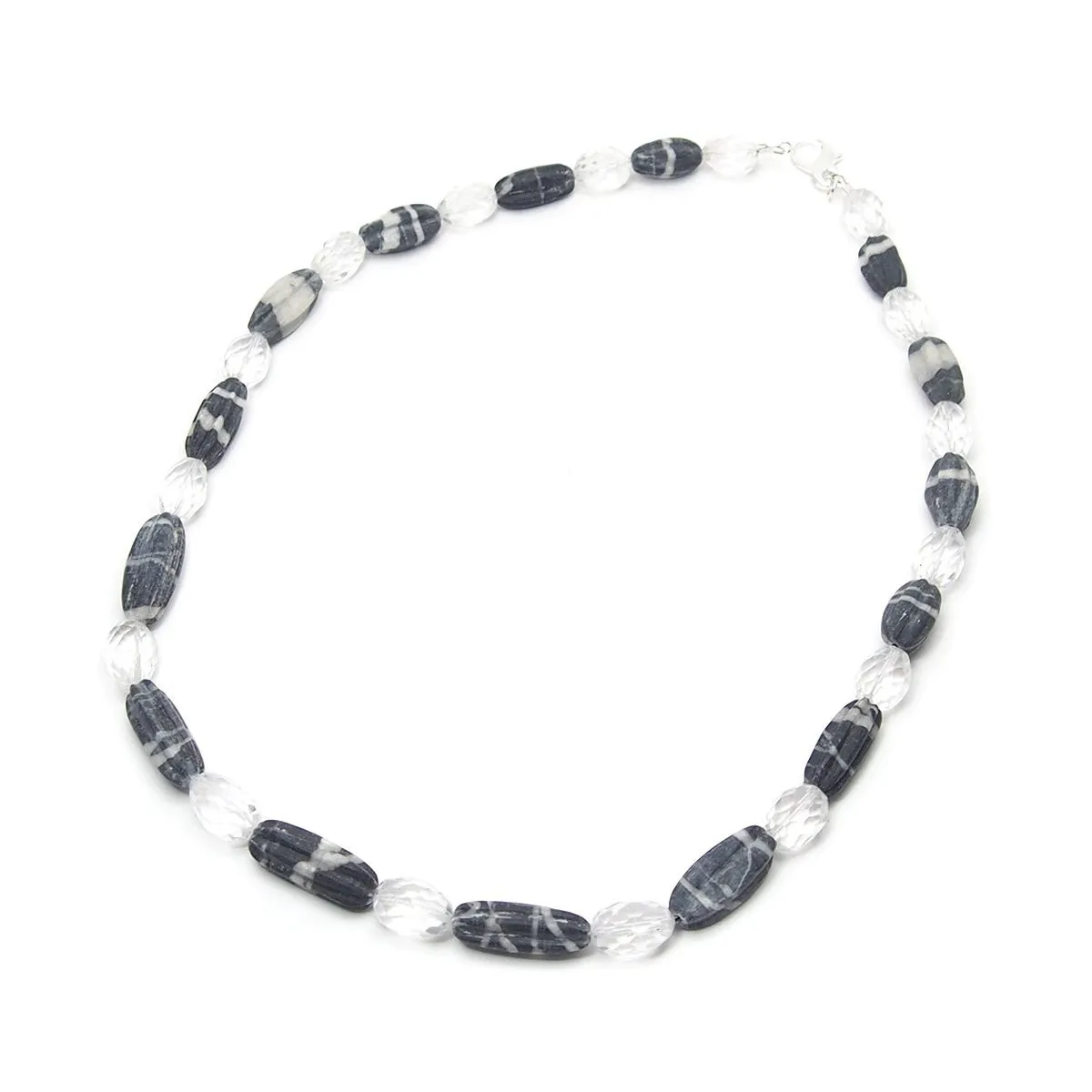 Natural Marble Dzi Style Bead Necklace, C