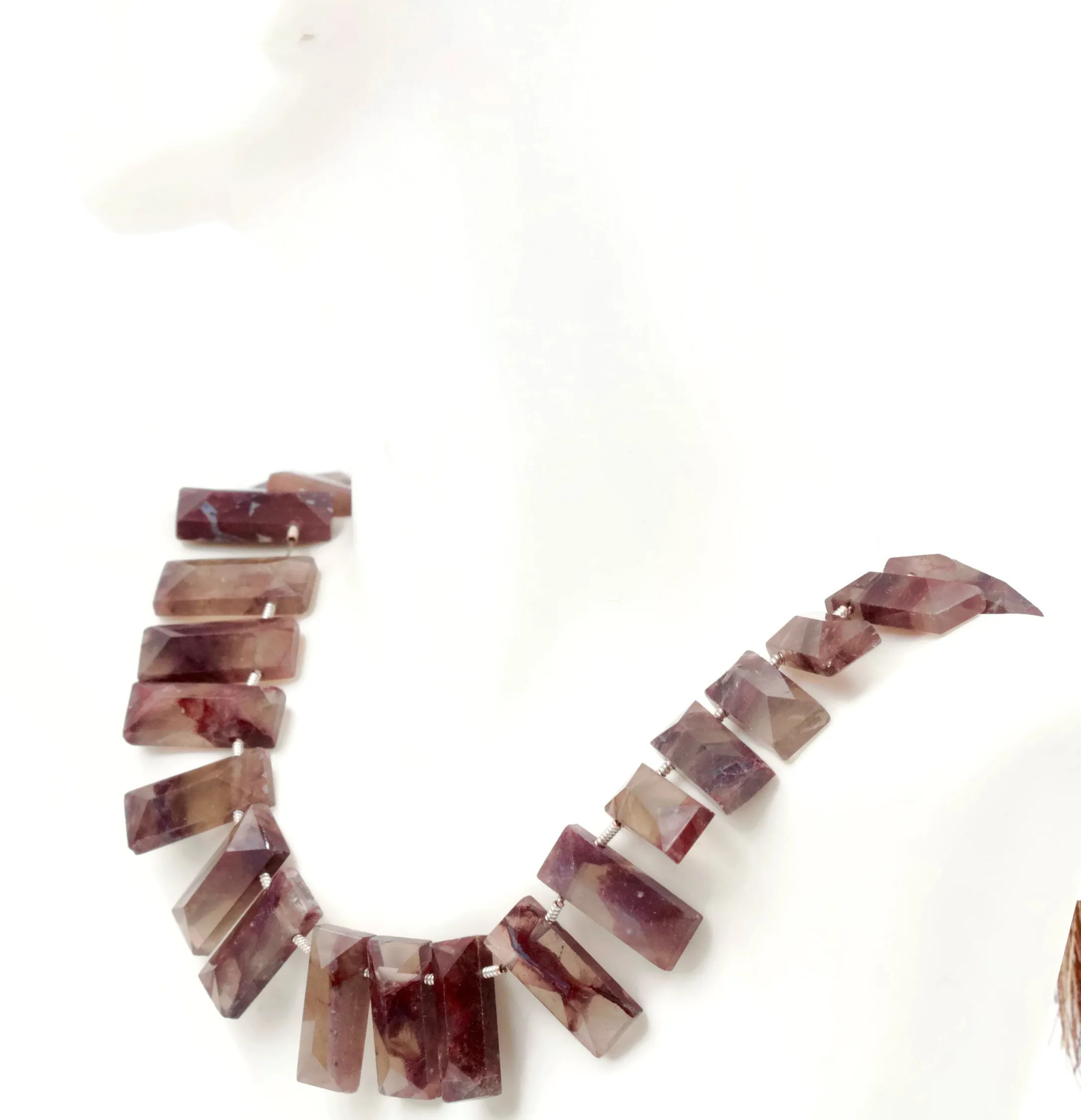 Natural Phantom Quartz Phantom Quartz rose cut Phantom Quartz cab DIY Jewelry Supply phantom quartz 4-8 Inch Strand, 18x7mm SKU: 108544
