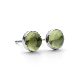 Nebula Peridot 4mm Stud Earrings