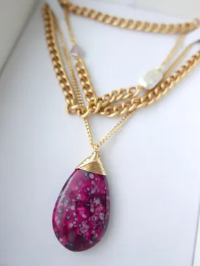 One Little Drop - Plum Necklace