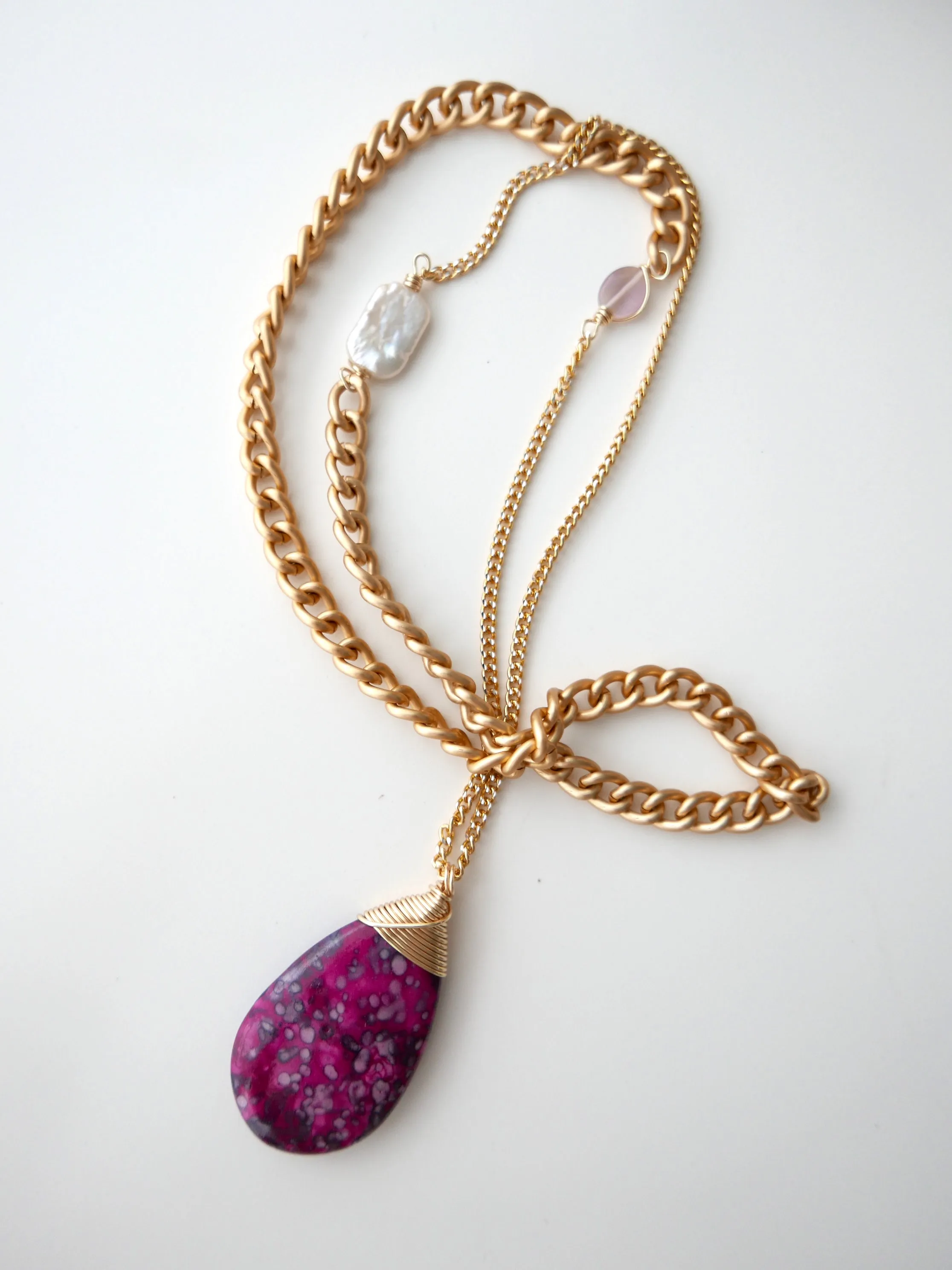 One Little Drop - Plum Necklace