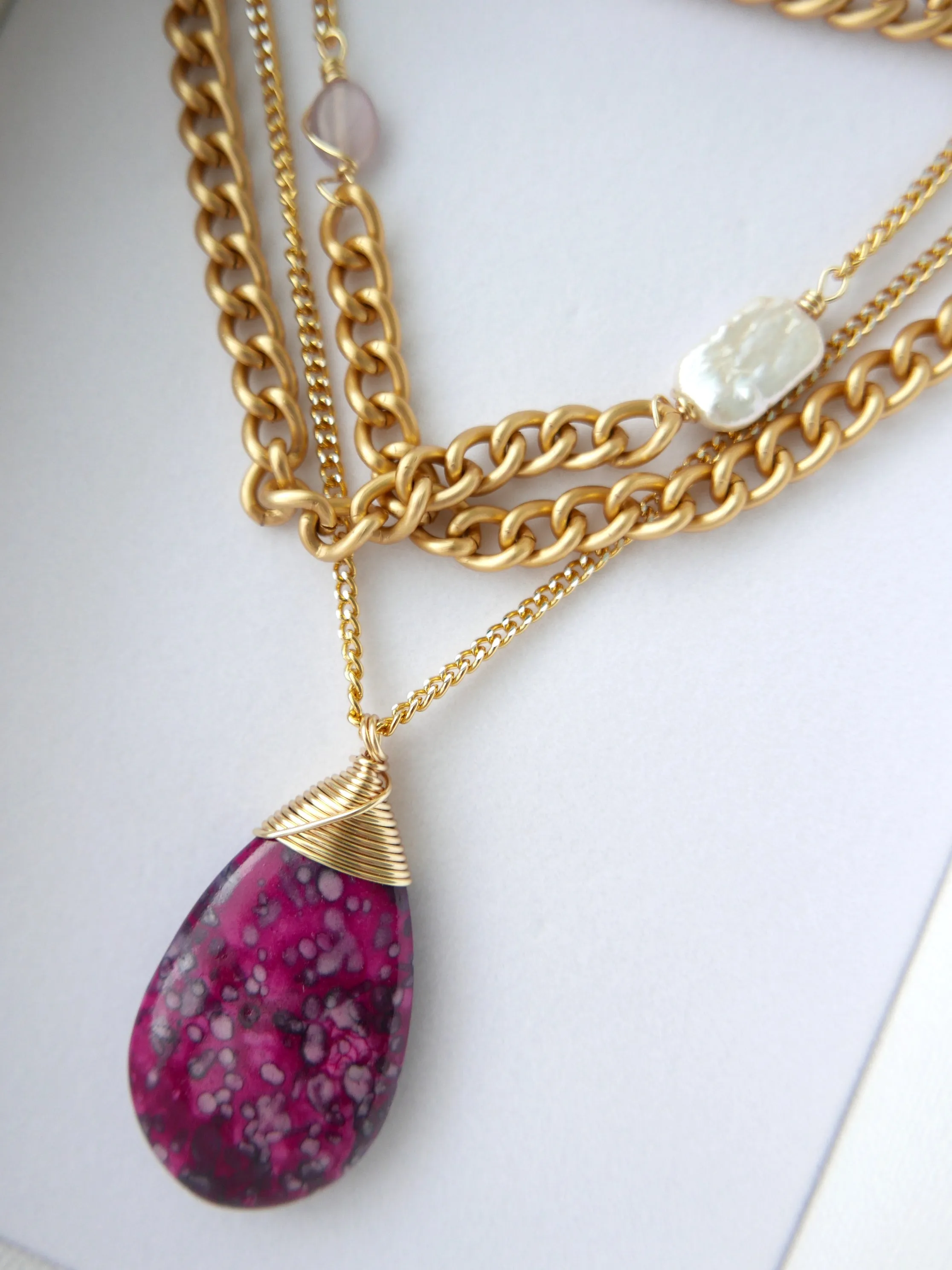 One Little Drop - Plum Necklace