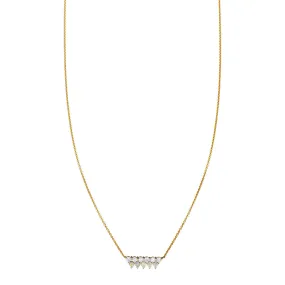 Opal & Diamond Double Bar Necklace