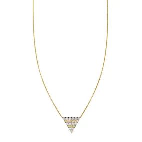 Opal & Diamond Triangle Pendant Necklace