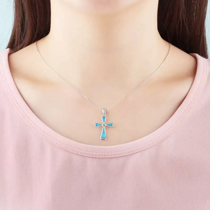 Opal Cross Necklace