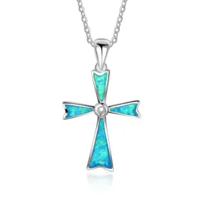 Opal Cross Necklace
