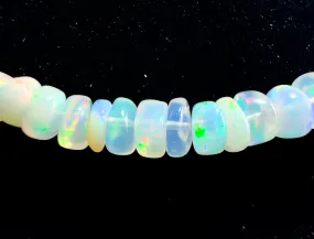 Opal Necklace - Genuine Opal Rondelle Bead Crystal Necklace from Ethiopia, 54065