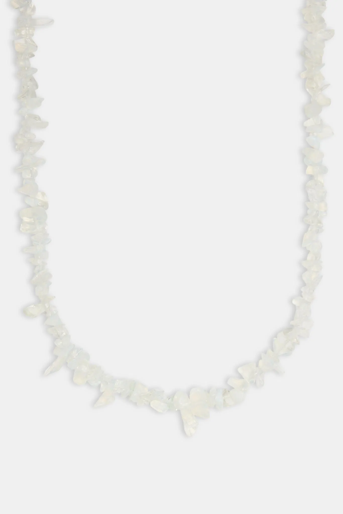 Opal Shard Bead Necklace - White