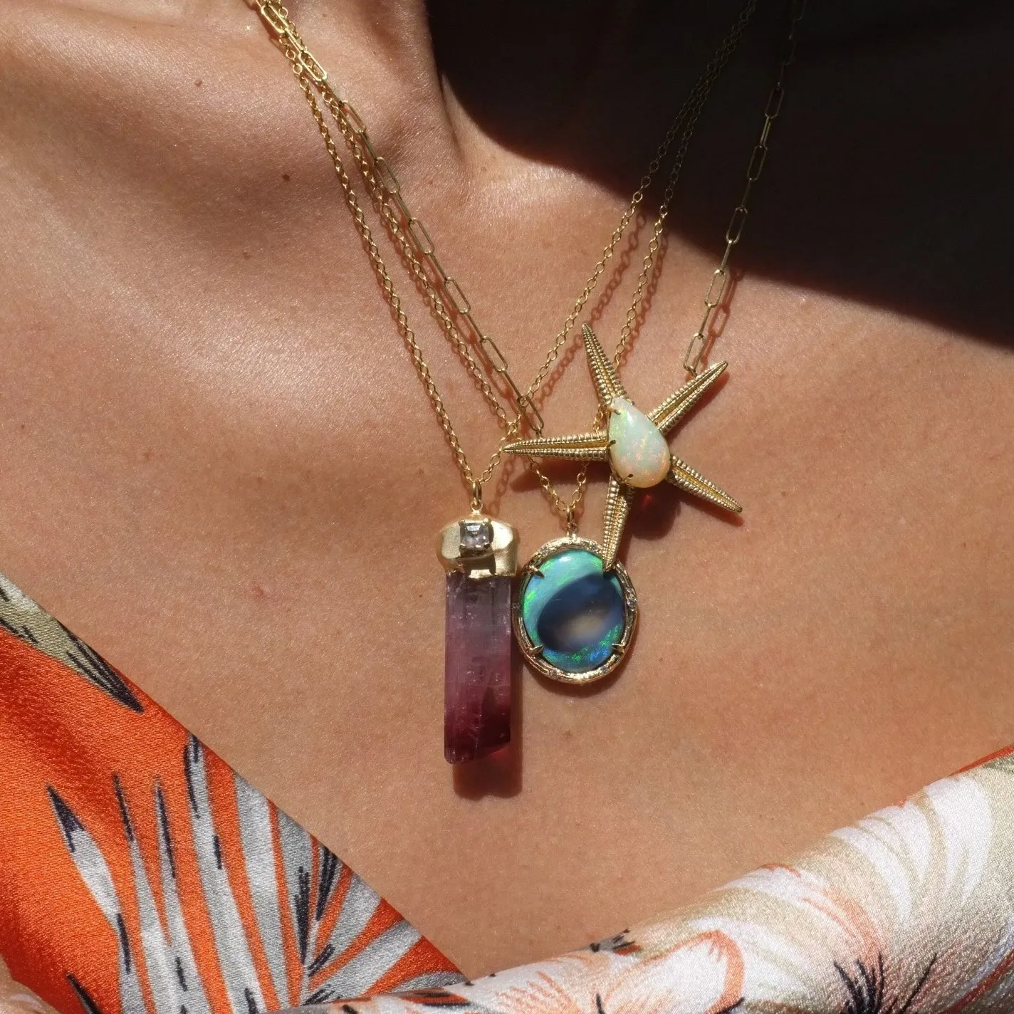 Opal Starfish Necklace