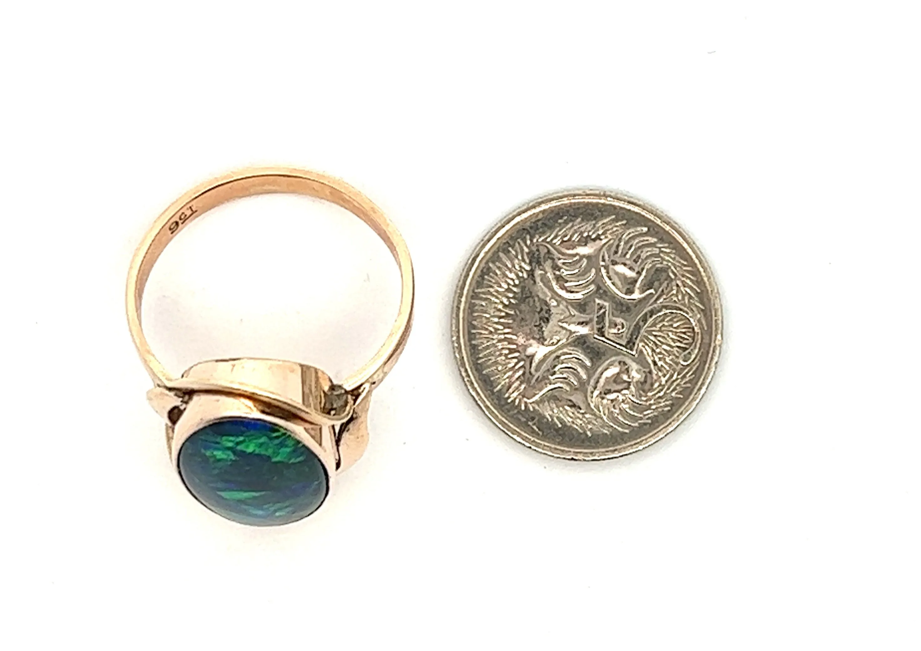 Opal Triplet Yellow Gold Cocktail Ring