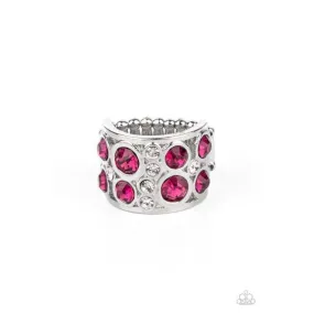 Paparazzi High Roller Royale - Pink Stretch Ring