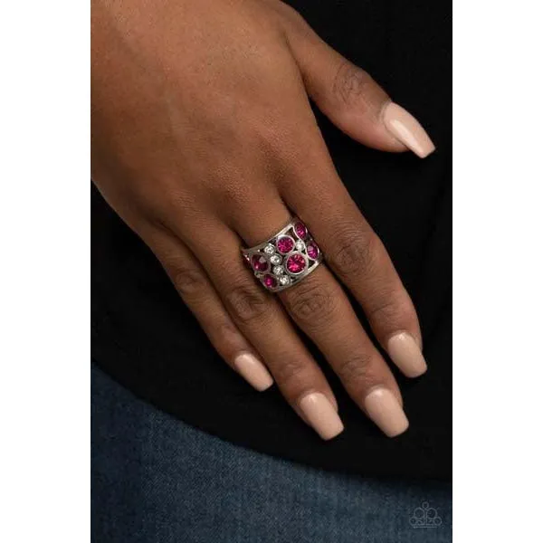 Paparazzi High Roller Royale - Pink Stretch Ring