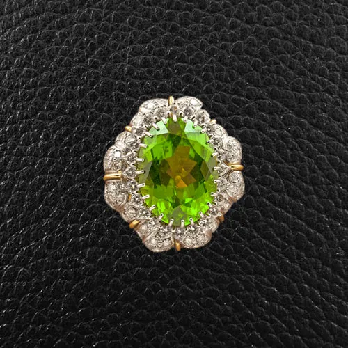 Peridot & Diamond Ring