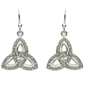 Peridot Crystal Trinity Knot Earrings