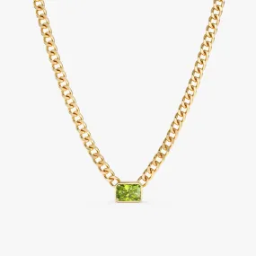 Peridot Cuban Chain Necklace, Karsyn