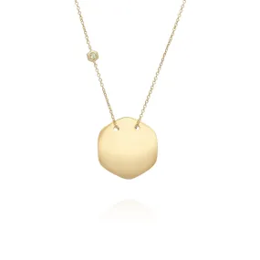 Peridot Gravur Halskette in Vergoldetem Sterling Silber